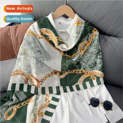 New Chain Cotton nen Scarf Women 2023 Autumn Fashion Fashion