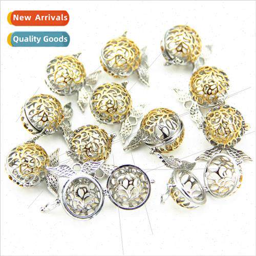 DIY alloy jewelry accessories two-color angel wings hollow p