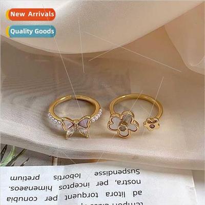 oil dripping zirconia butterfly ring women niche premium hun