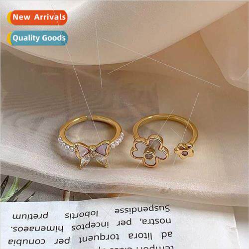 oil dripping zirconia butterfly ring women niche premium hun