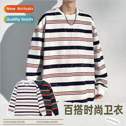 2023 fall new nd pullover sweater striped couple  casual loo