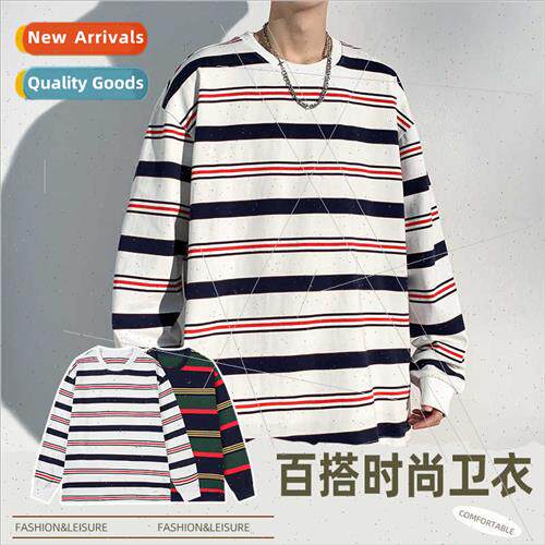 2023 fall new nd pullover sweater striped couple  casual loo