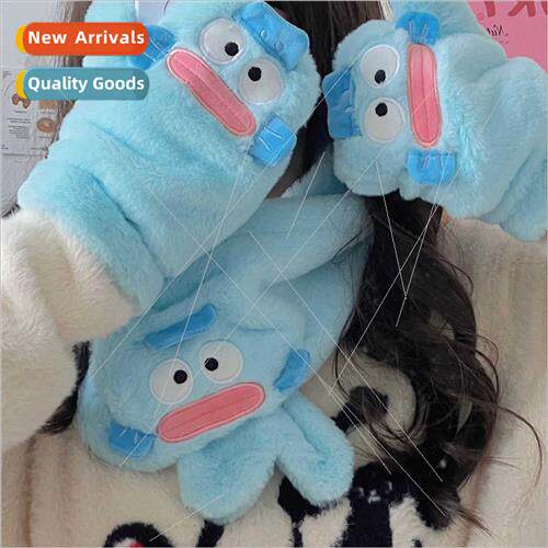 Cartoon ugly fish scarf gloves two sets ins wind winter warm