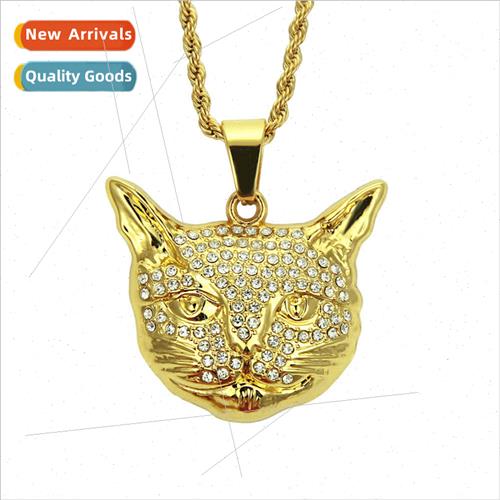 Hip Hop Jewelry Europe Diamonds Cat Head Pendant HIPHOP Amer