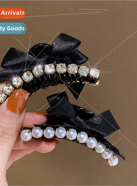 Korea pearl bow hairpin female side bangs clip ehead hairpin