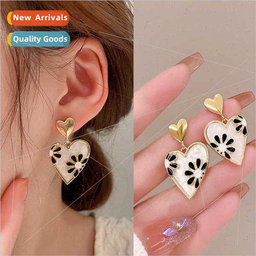 925 silver needle daisy love earrings female Korea simple ve