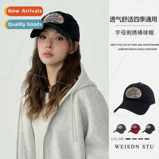 cotton washed retro embroidere cap letters baseball American