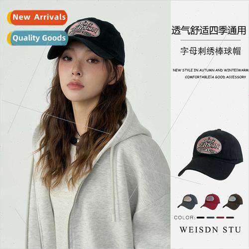 American retro washed cotton baseball cap letters embroidere