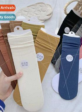 New socks women mid-calf socks cotton spring autumn black in