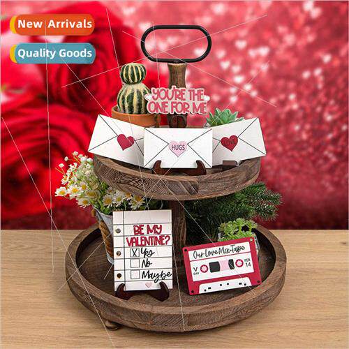 New 2024 Valentine Day Love Letters Layered Tray Decoration