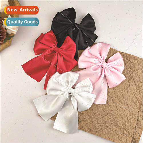 Satin bow hair clips female Korean temperament personaly ver