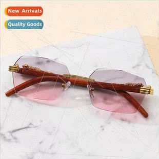 edge rimless faux square fashion cut women 8059 sunglasses
