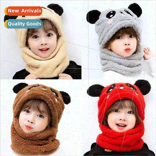 Baby hat scarf one mask fall winter children ear protection