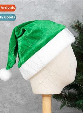 New Christmas green tinsel plush Santa Claus hat party dress