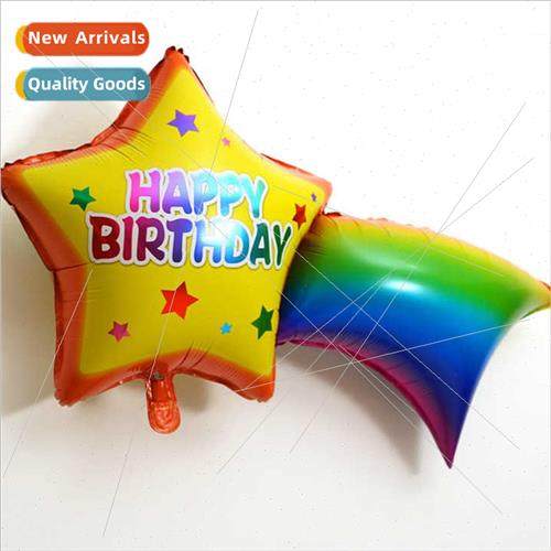 New small meteor rainbow aluminum foil balloon birthday part