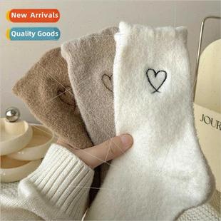 fall winter tube socks heart women love Thick padded