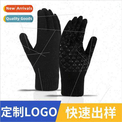 Touch screen gloves knted warm winter riding padded extra th