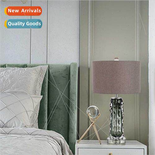 Modern minimalist glazed light luxury glass table lamp desig