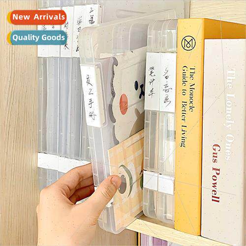 A4 file organizer transparent double buckle plastic file box