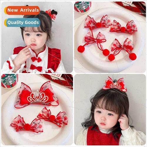 2022 new children bow hair clips girls cherry princess head