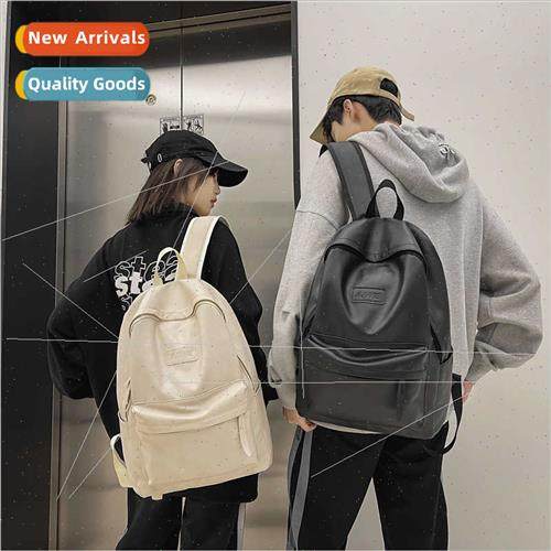 Shoulder bag female Korean schoolbag simple solid colour lar