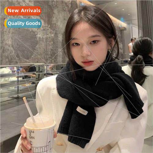 Solid color warm scarf female autumn winter versatile woolen