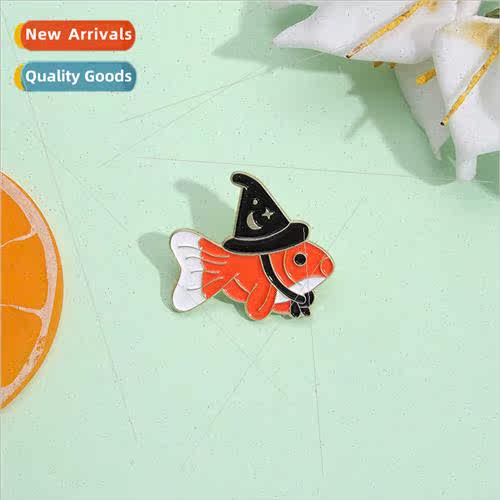 New alloy animal brooch cartoon cute wizard fish shape bakin