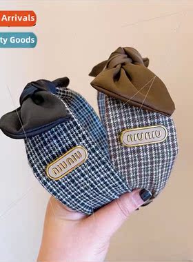 Retro bird-eye paragraph  color-blocking bow versatile hairp