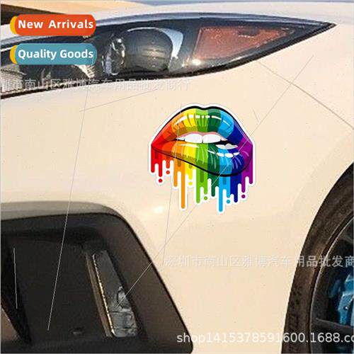 D-762 rainbow sexy lips car stickers fashion colorful motorc