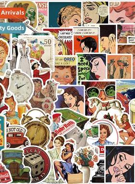 52pcs of retro nd era graffi stickers decorative guar luggag