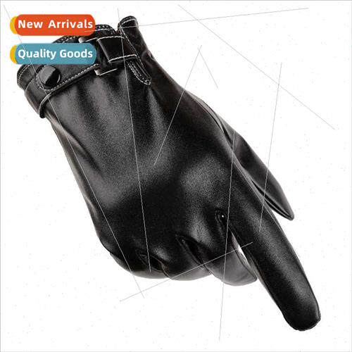 Touch screen men simulation leather gloves fall winter PU le