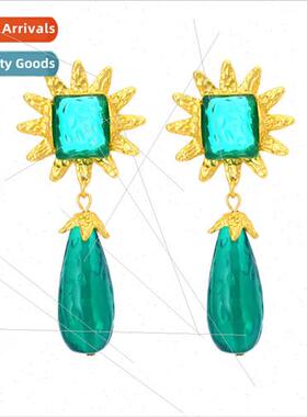 heavy personalized exaggerated antique sunflower earrings vi