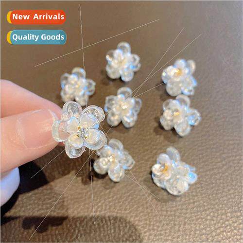 Korea transparent summer flowers small grab clip teenage gir