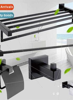 Bath Towel Rack Set 304 Black Bathroom Hardware Hanging Sets
