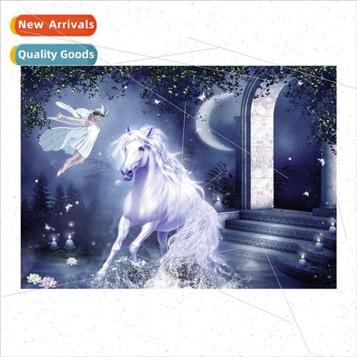 New 5D diamond painting DIY elves whe horses full round diam