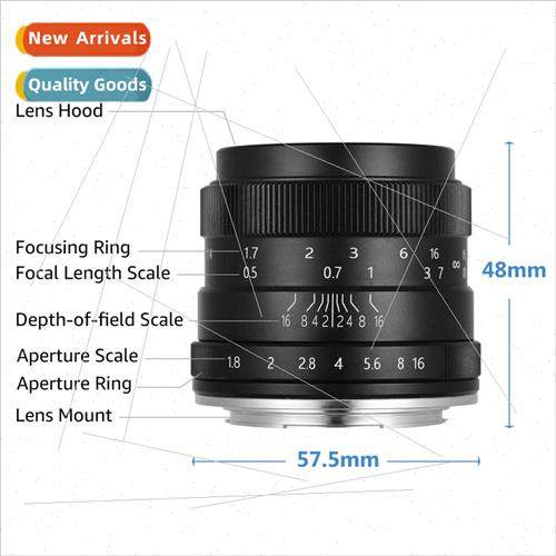 50MM F1.8 Fixed Focus Micro Portrait Lens FX Port 适用Fuji M