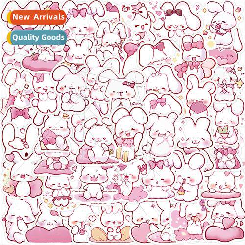 50 cartoon pink rabb graffi stickers decorative guar noteboo