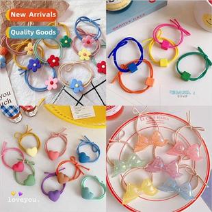 double girls circle hair bow color candy heart Korea Japan