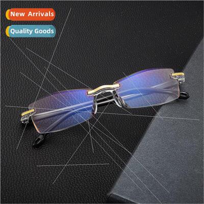 2021 Ultralight Rimless Anti Blue ght Reading Glasses Radi