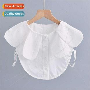 Elegant Korean Cute Pleated Flower Fake Collar Short Clothes