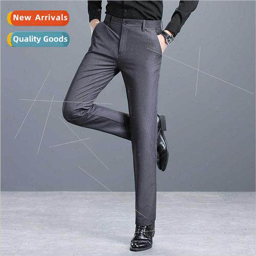 High- su pants men Slim -iron elastic business casual pants