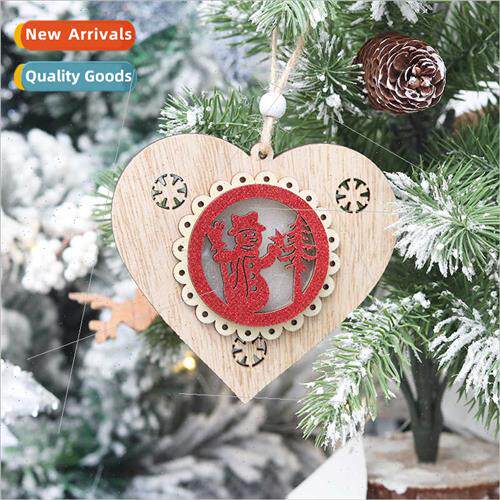 Christmas decorations Painted led luminous wooden Christmas