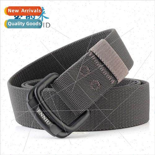 double ring buckle elastic nylon elastic belt men tide party