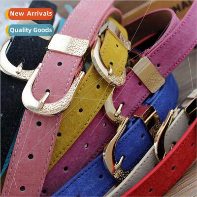 Korea ladies wide imation pigskin belt pin buckle two-piece