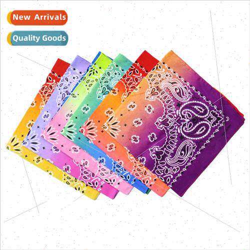 New Tie-Dye Double Waist Cashew Flower Square Towel Gradient
