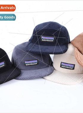 Soft top solid color corduroy fivePCS hat flat brim hat autu