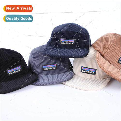 Soft top solid color corduroy fivePCS hat flat brim hat autu