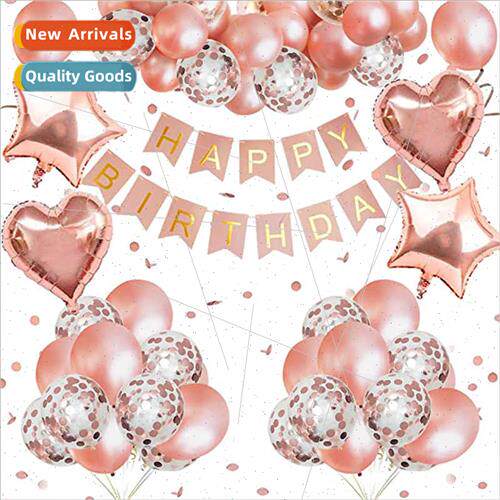 Large Fish Tail La Flag Rose Gold Balloon Set Birthday Party