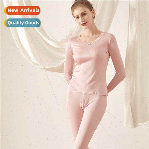 Women silk fall pants fall winter new Mulberry silk thermal