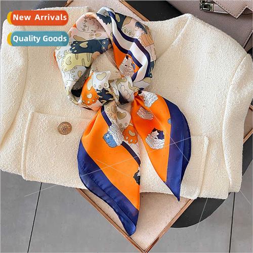 Autumn winter new fashion small square scarf women silk scar